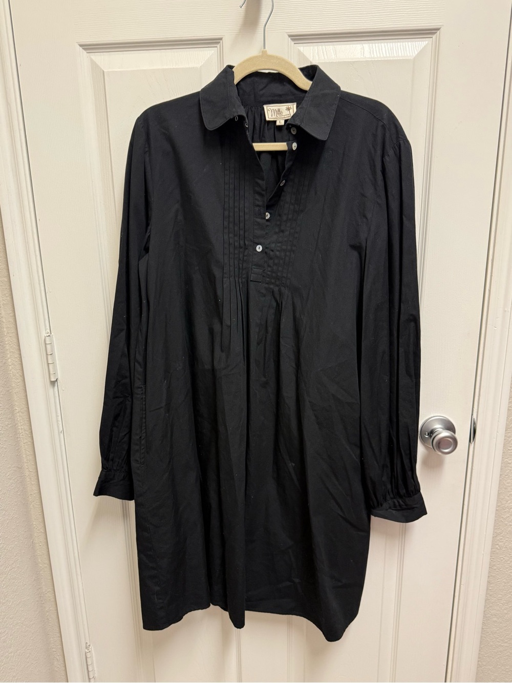 Mille Black Longsleeve Cotton Dress